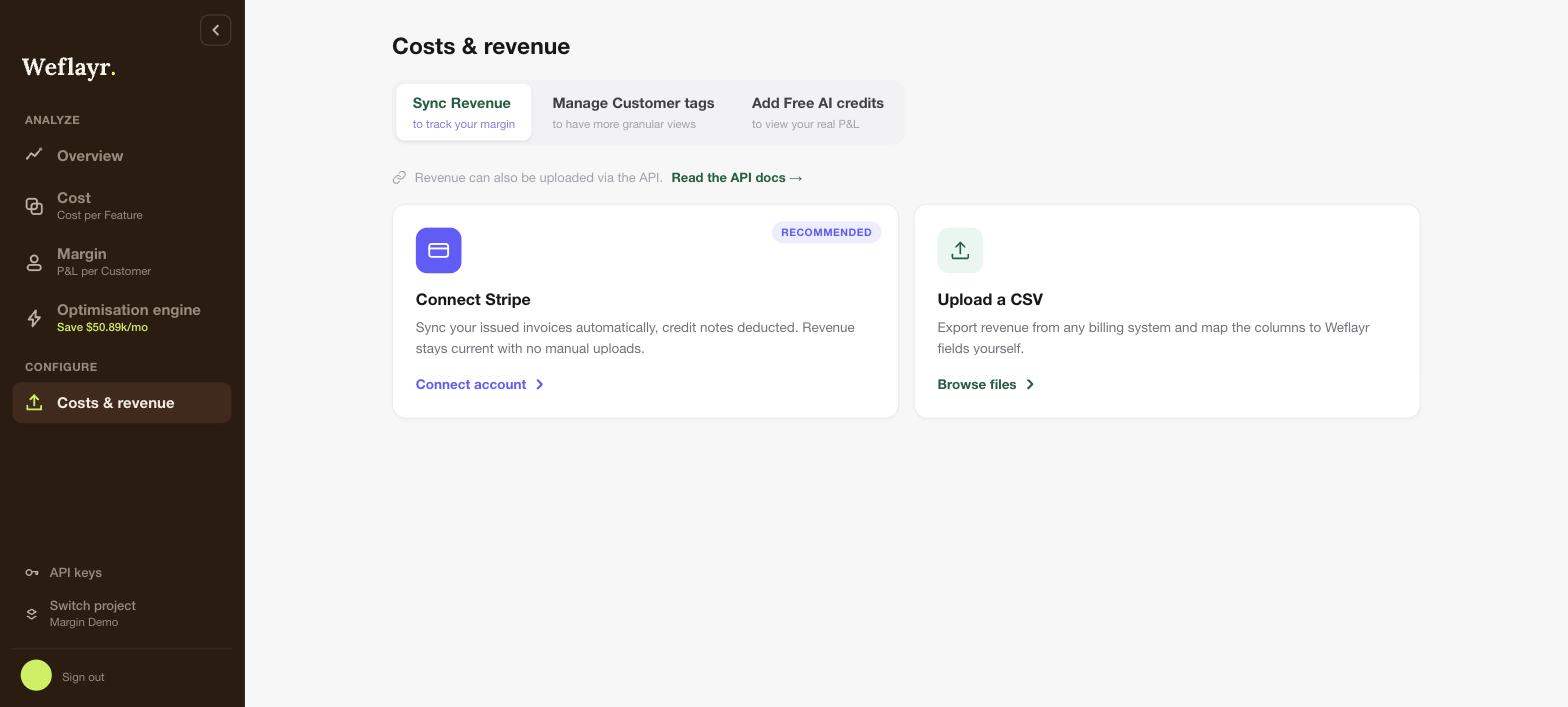 Sync Revenue tab